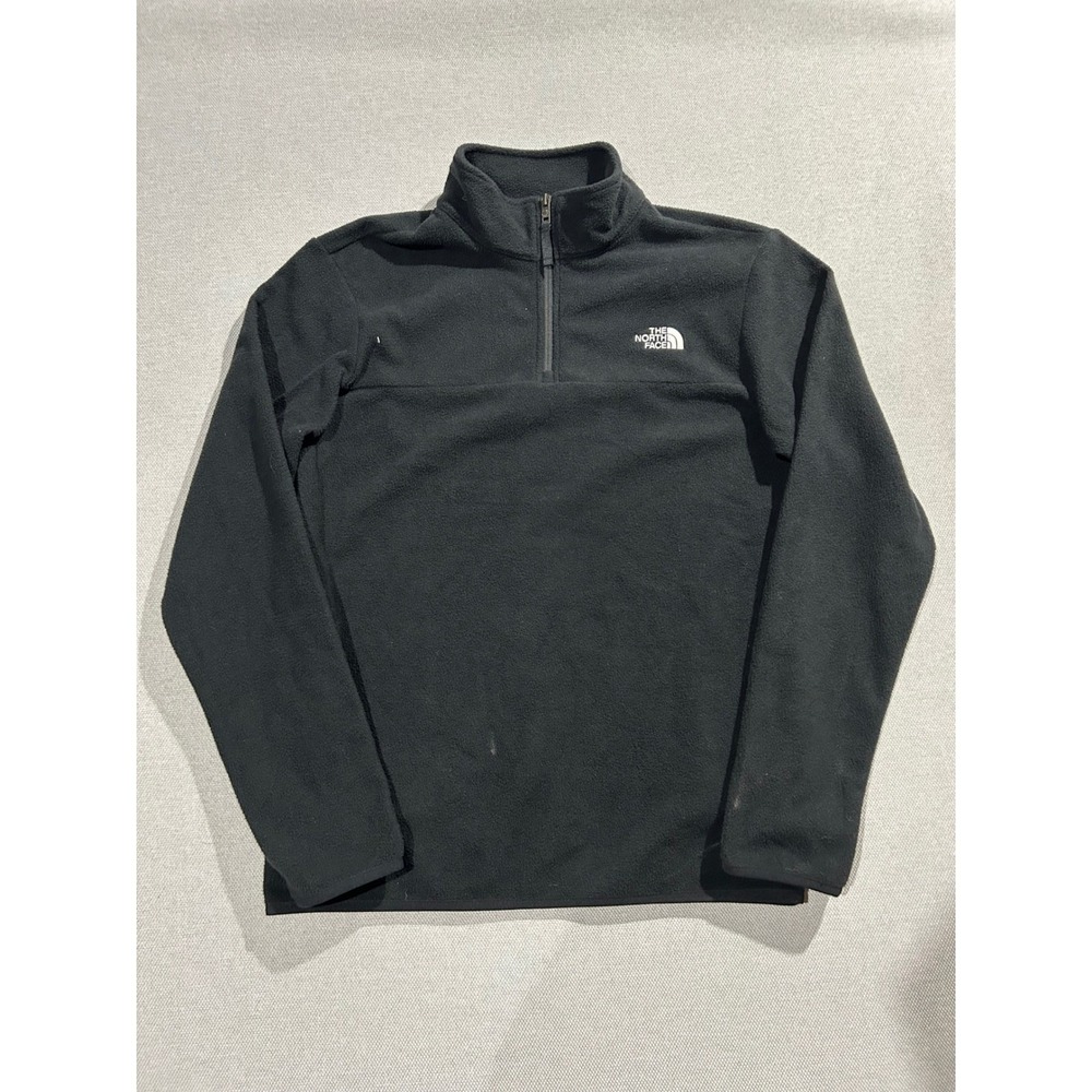 The North Face Mens Circular Design 1/4 Zip Fleece Pullover Black Small NF0A7UJO
